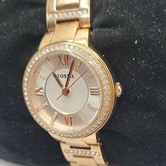 Fossil Virginia ES3284 Women's Rose Gold Stainless Steel Analog Dial Watch AM850 - Picture 3 of 11